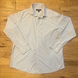 Mizzen+Main Light Blue Checkered Dress Shirt